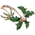 thumbnail image 2 of GOOHOCHY Broche de palma de coco verde de 1 pieza, broche de aleación de diamantes de imitación brillante, accesorio de moda, regalo para mujeres, niñas, señoras, 2 of 7