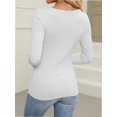 thumbnail image 4 of Long Sleeve Shirts for Women Fall Outfits Knit Tops Scoop Neck Slim Fit Basic Tee, 4 of 6
