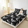 thumbnail image 4 of Manfei Gray Bat Queen Sheet Set,Trick Or Treat,Spooky Halloween,4-Piece Microfiber, 4 of 7