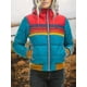 thumbnail image 2 of Womens Rainbow Zip-up Winter Down Casual Striped Hooded Puffer Coat, 2 of 3