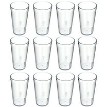 GoXteam 20-Ounce Plastic Tumblers (Set of 12), Plastic Drinking Glasses, Restaurant-Style Tumblers, Commercial-Grade Cups, Stackable, BPA-Free, Shatter-Proof, Dishwasher-Safe, Clear