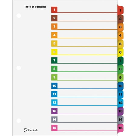 Cardinal, CRD61518, OneStep Index System, 15 / Set - Walmart.com