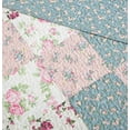 thumbnail image 7 of Chezmoi Collection Jolie 3-Piece Diamond Floral Patchwork 100% Vintage Washed Cotton Quilt Set, Queen, 7 of 7