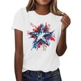 thumbnail image 4 of Patriotic T-Shirts for Womens，Summer Independence Day Tops Usa Flag Star Printed Tee Shirts Round Neck Tees Short Sleeve Top 4Th Of July Summer T Shirts Workout Sport Yoga Tunics Blouses, 4 of 7
