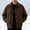 Coffee, variant on Men's Loose Fit Baseball Bomber Jacket, Lapel Collar Zip up Casual Sport Jacket, Lightweight Outdoor Windbreaker Long Sleeve Coat