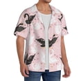 thumbnail image 2 of Gukieu Swan And Flowers2 Print Men's Short-sleeved Shirts, Button-down Pocket Shirts, T-shirts, Beach Vacation Travel Summer Clothing-X-Large, 2 of 5