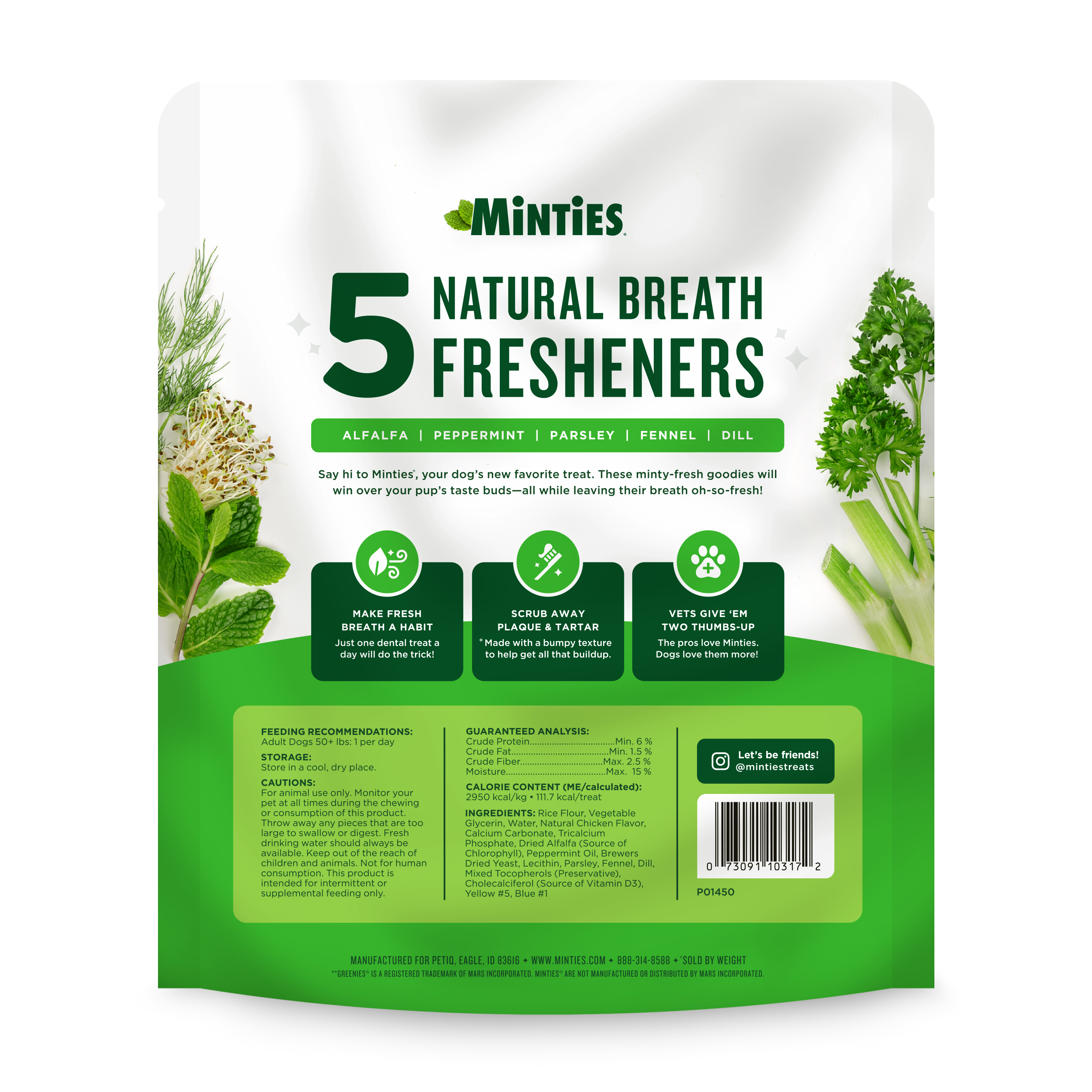 Minties Dental Chews for Large Dogs, Mint Flavor, 14 oz photo 4