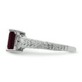 thumbnail image 4 of Primal Gold 14 Karat White Gold 7x5mm Emerald Cut Garnet and AAA Diamond Ring, 4 of 7