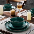 thumbnail image 4 of Plates and Bowls Sets, 12 Pieces Stoneware Dinnerware Sets, Dishes Set for 4, Microwave and Dishwasher , Dark Green, 4 of 5