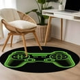 thumbnail image 5 of Round Rugs 3.3 Ft, Green Game Controller Non Slip Area Rugs for Kitchen Bedroom Entryway, Modern Art Gaming Handheld Black Washable Carpet Runner Rug Floor Mats for Bedroom Home Decor, 5 of 9