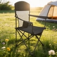 thumbnail image 6 of LIFERECORD Portable Camping Chair with Cup Holder & Side Pocket, Lightweight Folding Outdoor Chair for Beach, Fishing, Picnic, Heavy Duty 225LBS Capacity, Black, 6 of 10
