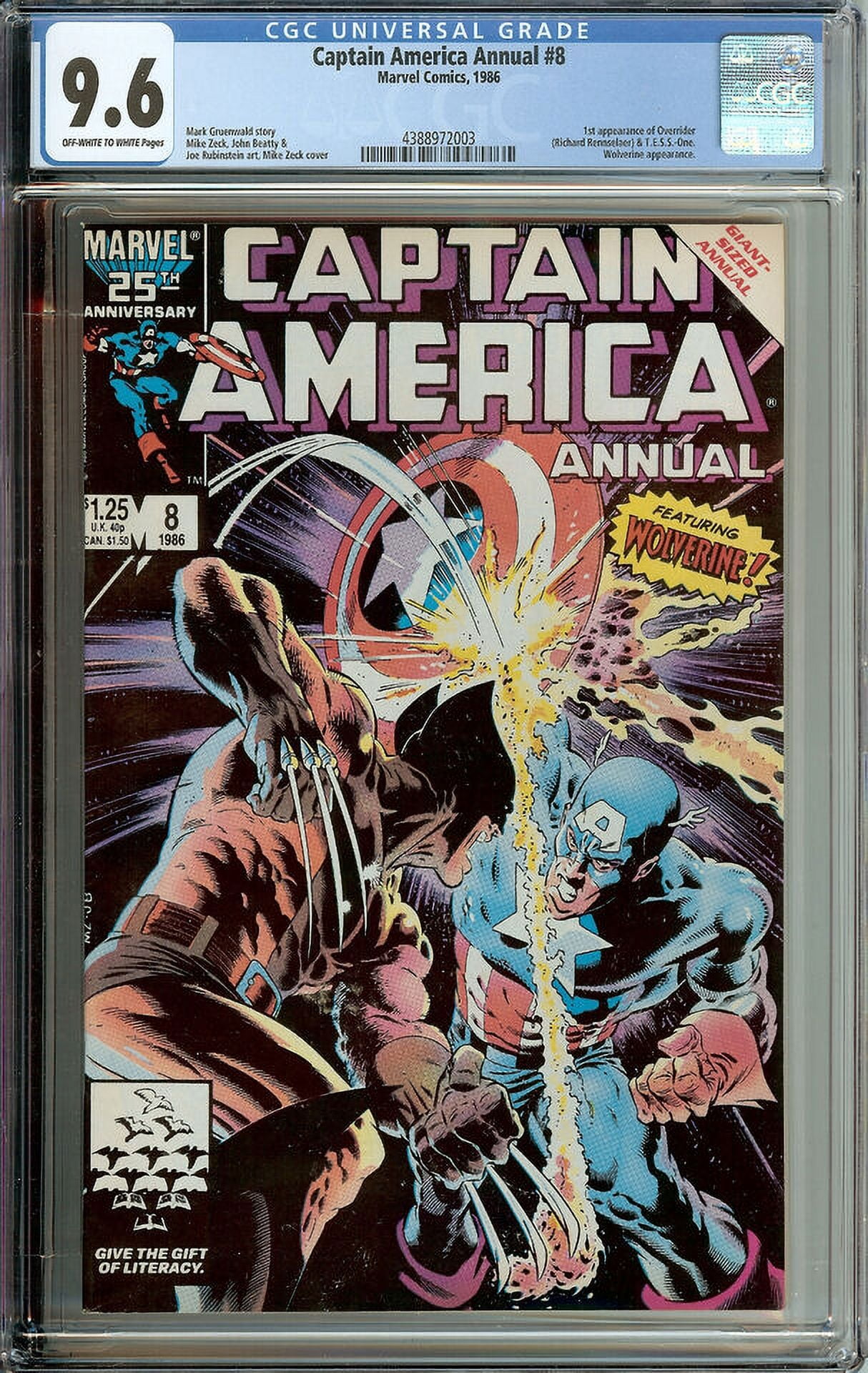 Captain America Annual #8 CGC 9.6 1st Appearance of Overrider Wolverine