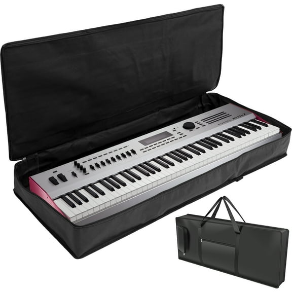 FUYGRCJ 61 Key Keyboard Gig Bag Padded Keyboard Case with Handle and Adjustable Shoulder Strap Portable Electric Piano Case with 2 Side Pockets 420D Oxford Cloth Keyboard Bag for Digital Piano
