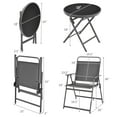thumbnail image 2 of Gymax 3PCS Folding Patio Bistro Set Outdoor Furniture Set w/ Steel Frame, 2 of 10