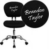 Flash Furniture Personalized Embroidered Mid-Back Black Mesh Swivel Task Chair with Chrome Base