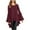 Burgundy, variant on IROINNID Polyester Long Sleeve T Shirt for Women Leisure Solid Color Irregular Pullover Boat Neck Lantern Tops,Black