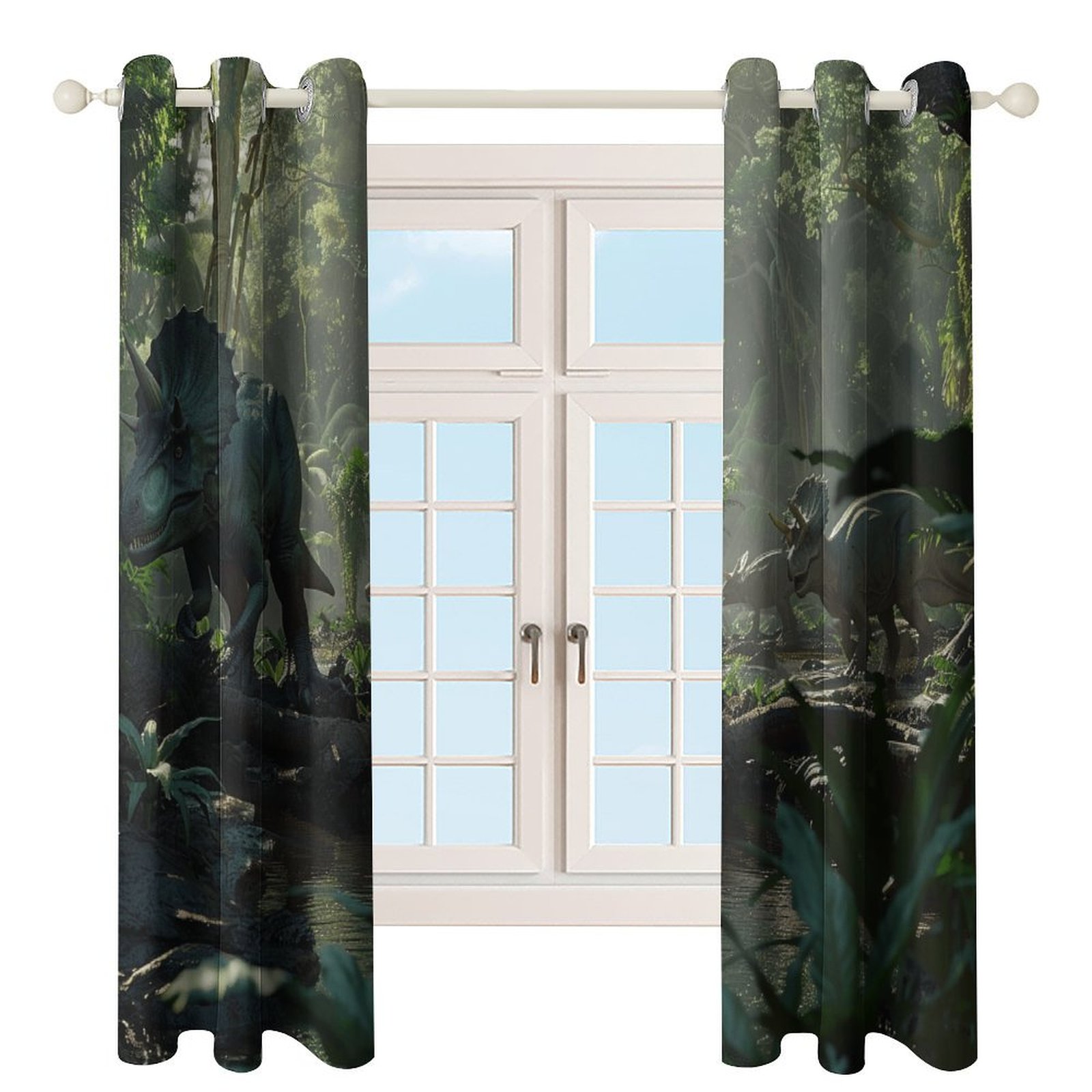Jurassic Dinosaur Window Curtain Panels Grommet Blackout Curtains Blackout Curtains for Living Room