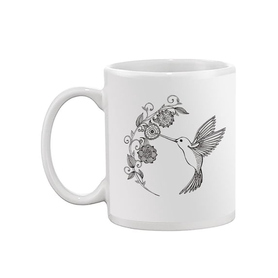 Hummingbird Drinking From Flower Mug - Image by Shutterstock