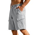 thumbnail image 6 of IhhxPro Men's Outdoor Cargo Shorts Elastic Waist Quick Dry Multi-Pocket Men Summer Work Hiking Casual Loose Fit Lightweight Cotton Travel S-3XL, 6 of 6