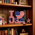 thumbnail image 5 of Nkmbld 4th of July Table Wooden Ornaments Patriotic Tiered Tray Decor Farmhouse Wooden Block Signs for Tabletop Decor Home Kitchen Office Desk Shelf, 5 of 8