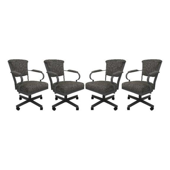 Set of 4 - Miami Swivel Metal Caster Chairs on Reading Base