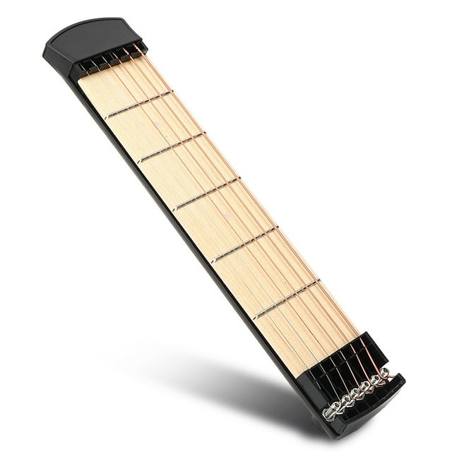 Pocket Guitar, 6 Fret Compact and Lightweight Guitar Trainer with Wood Material for Practice Training Anytime, Anywhere, Ideal Training Tool for Beginners