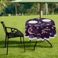 thumbnail image 6 of Coolnut Sun Moon Round Table Cloth, Heat Resistant Table Cover with Umbrella Hole and Zipper for Outdoor Camping Picnic Party BBQ, 60", 6 of 7