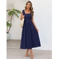 thumbnail image 2 of Merokeety Womens Summer Dresses Square Neck Flowy Casual Sundress Navy l, 2 of 4