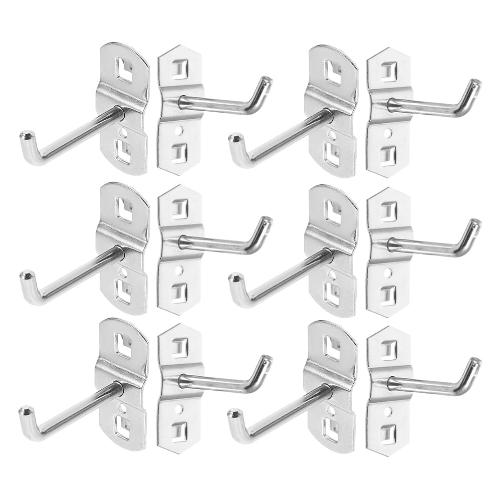 FRCOLOR 24 pcs Retail Display Hooks Metal Pegboard Hanging Hooks Wall Panel Hanger Heavy Duty Iron Hooks for Shop Garage Wall Organization