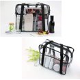 thumbnail image 4 of Bolsa de maquillaje, bolsa de aseo transparente, bolsa de cosméticos transparente gruesa de alta calidad, bolsa organizadora de almacenamiento grande para maquillador impermeable fácil de limpiar (neg, 4 of 5