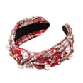 thumbnail image 3 of Festive Christmas Headband for Women Wide Turban Style Holiday Hair Accessory Decoration, 3 of 5
