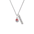 thumbnail image 2 of Delight Jewelry Silvertone Ornament with Red Snowflake Silvertone Always My Mother Bar Charm Necklace, 23", 2 of 4
