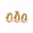 thumbnail image 2 of PalmBeach Jewelry 3 Piece 3.38 TCW Round Cubic Zirconia 14k Yellow Gold-Plated Bridal Ring Set, 2 of 5
