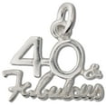 thumbnail image 1 of Sterling Silver 18" 1.2mm Box Chain 40 Forty And Fabulous Birthday Pendant Necklace, 1 of 2