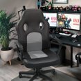 thumbnail image 6 of Lacoo Faux Leather Computer Gaming Chair Office Desk Chair with Lumbar Support, Gray, 6 of 8