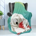 thumbnail image 4 of Polar Bear Soft Flannel Fleece Throw Blanket, Mother Bear Cuddling Her Cubs Parenthood Family Christmas Time with Children, Cozy Plush for Indoor and Outdoor Use, 50" x 60", Multicolor, by Ambesonne, 4 of 5