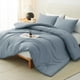 thumbnail image 1 of Juego de edredón CozyLux, azul grisáceo, tamaño king size, 3 piezas, 1 of 9