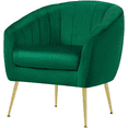 thumbnail image 3 of Yaheetech 2pcs Channel Tufted Accent Armchair with Gold Metal Legs, Green, 3 of 10