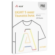 20 Sheets A-SUB PRO Printable Inkjet Heat Transfer Paper,  Iron Transfer Paper Light/White Fabric Work with Cricut