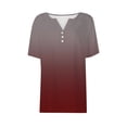 thumbnail image 1 of YLHFASHION Chemise à Manches Courtes Col en V Mode Vacances d'Été 2024 pour Femmes Tunique Décontractée Ample Confortable 50 % de Rabais Liquidation T-shirt à Manches Courtes pour Femmes, 1 of 3