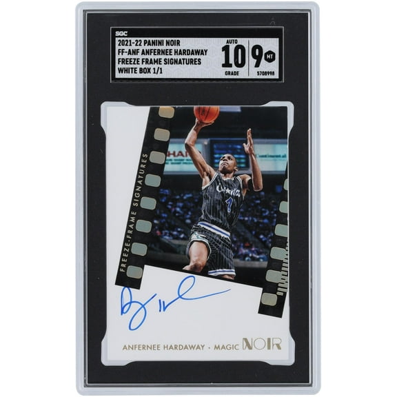 Anfernee Hardaway Orlando Magic Autographed 2021-22 Panini Noir White Box #FF-ANF #1/1 SGC Authenticated 9/10 Card - Fanatics Authentic Certified