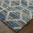 thumbnail image 3 of Feizy Mynka Transitional Diamond, Blue/Ivory, 2'6" x 8' Runner Stain Fade Resistant Pet & Kid Friendly Bohemian & Eclectic Geometric Floor Rug for Living room Bedroom, 3 of 8