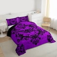 thumbnail image 3 of Homewish Vintage Damask Queen Comforter Set,Victorian Flower Bedding Sets,Gothic Moth Skeleton Bedding Comforter Set For Men Women,Super Cozy Room Decor Reversible,3-Piece, 3 of 8