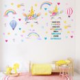 thumbnail image 4 of 3 uds pegatina decorativa para pared TUNC unicornio Arco Iris globo de aire caliente sala de estar dormitorio habitación de los niños, 4 of 5