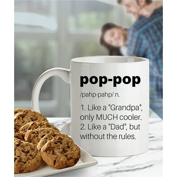 Pop Pop Definition Coffee Mug, Pop Pop Gifts Fathers Day, Birthday Gifts For Dad, Gifts For Grandpa, Christmas Present For Pop Pop, New Grandpa,White