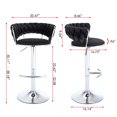 thumbnail image 5 of Tcbosik Counter Height Bar Stools Set of 2, Velvet Fabric Swivel Barstool with Metal Legs, 23.6"-32" Height Adjustable Upholstered Bar Chair for Living Room, Dining Room, Black, 5 of 9