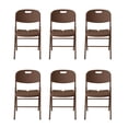 thumbnail image 1 of Set 6 Sillas Plegables Reforzadas 120kg Acero Polietileno Comedor Hogar Eventos Color Café Ratán., 1 of 5