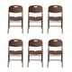 thumbnail image 1 of Set 6 Sillas Plegables Reforzadas 120kg Acero Polietileno Comedor Hogar Eventos Color Café Ratán., 1 of 5