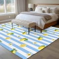 thumbnail image 4 of Cute Lemon Floral Area Rugs 6'x9', Washable Small Throw Rugs for Kitchen Dining room, Farmhouse Blue White Striped Indoor Outdoor Rug Non-Slip Low Pile Carpet Runner Reversible Floor Mats, 4 of 8