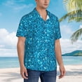thumbnail image 2 of Lsque Blue Glitter pattern Hawaiian Shirt for Men, Unisex Summer Beach Casual Short Sleeve Button Down Shirts-3X-Large, 2 of 9
